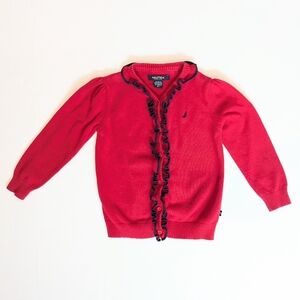 Nautica red cardigan sweater 3T
